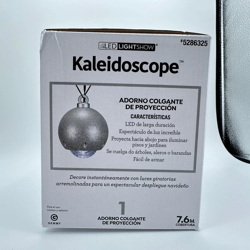 Gemmy Kaleidoscope LED Lightshow Hanging Projection Christmas Ornament White NEW